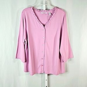 Isaac Mizrahi PurpleButton Down Blouse/ Top Size 1X